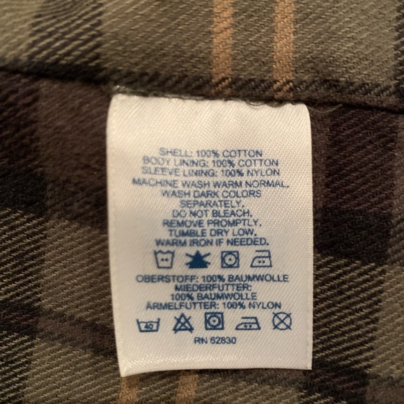 Lands’ End olive flannel-lined women’s barn jacket size L 14-16 🌳🌳🌳🌳🌳🌳⛰️⛰️⛰️⛰️⛰️ - Picture 8 of 12